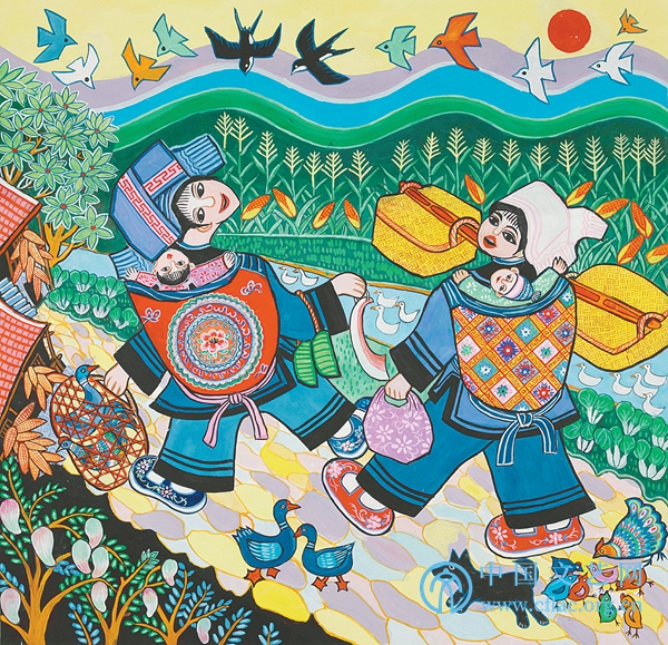"   这是"壮美广西·大美靖西"靖西壮族农民画展给观众的深切感受.